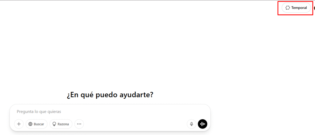 🧪 Usa chats temporales para temas sensibles